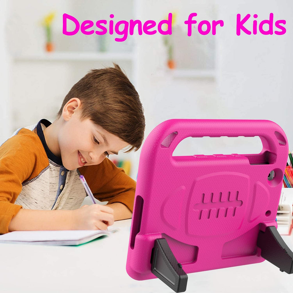 Case for Ipad Mini 1 2 3, Ipad Mini 1/2/3 Case for Kids - Built-In Screen Protector, Shockproof Lightweight Hard Cover Handle Stand Kids Case for Ipad Mini 1St 2Nd 3Rd Generation, Rose