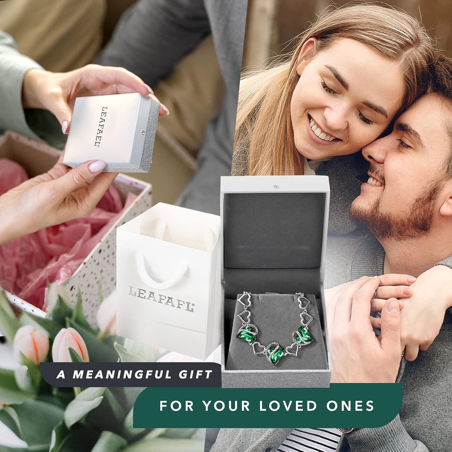 Infinity Love Heart Link Bracelets, Birthstone or Healing Stone Crystal Bracelet for Women, Silver Tone Jewelry Gifts for Her, 7-Inch Chain and 2-Inch Extender