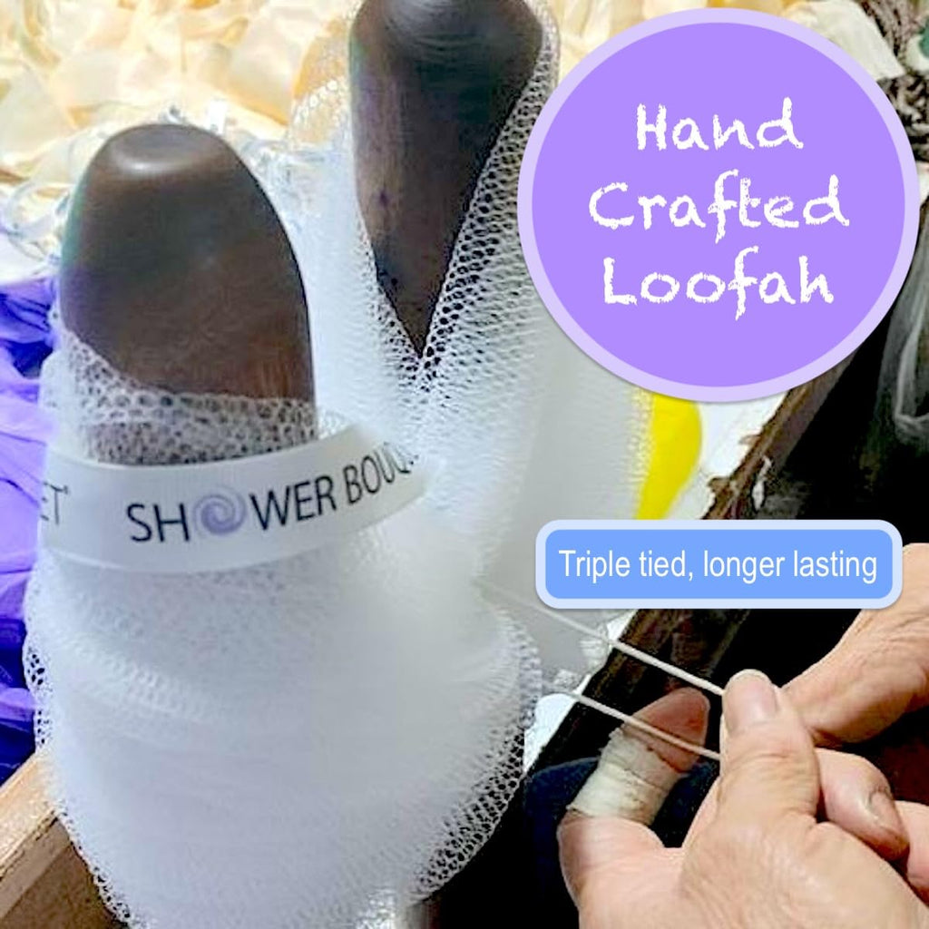 Loofah-Charcoal Bath-Sponge Xl-Color-4-Pack // Extra Large 75G Soft Mesh Black Luffa Loofa Loufa Puff Set/Exfoliating Body Scrubber for Women and Men - Exfoliate & Soothe Face & Body