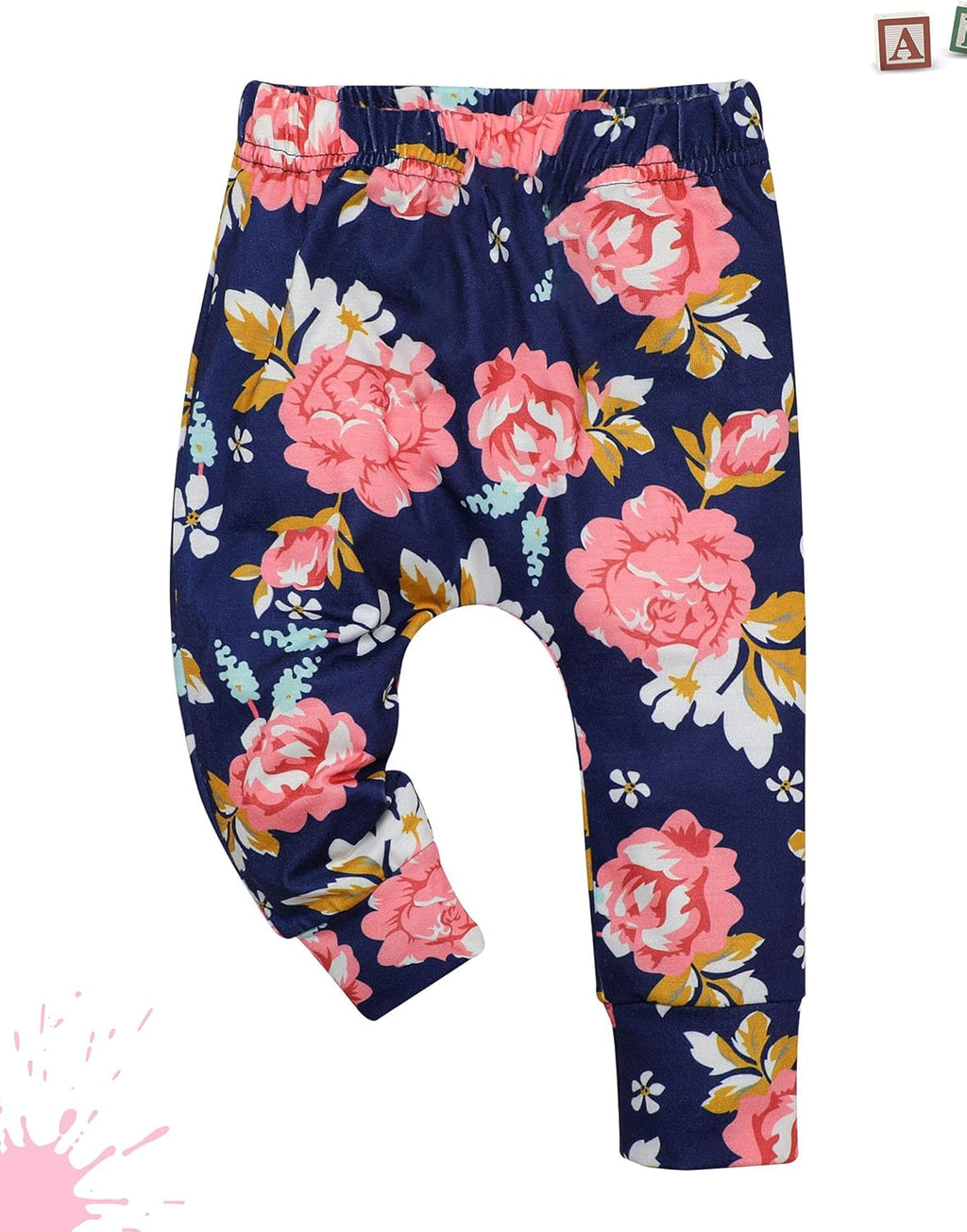 Toddler Baby Girl Clothes Baby Girl Hoodie Infant Baby Girl Outfits + Floral Pants 3PC Set 2-3 T