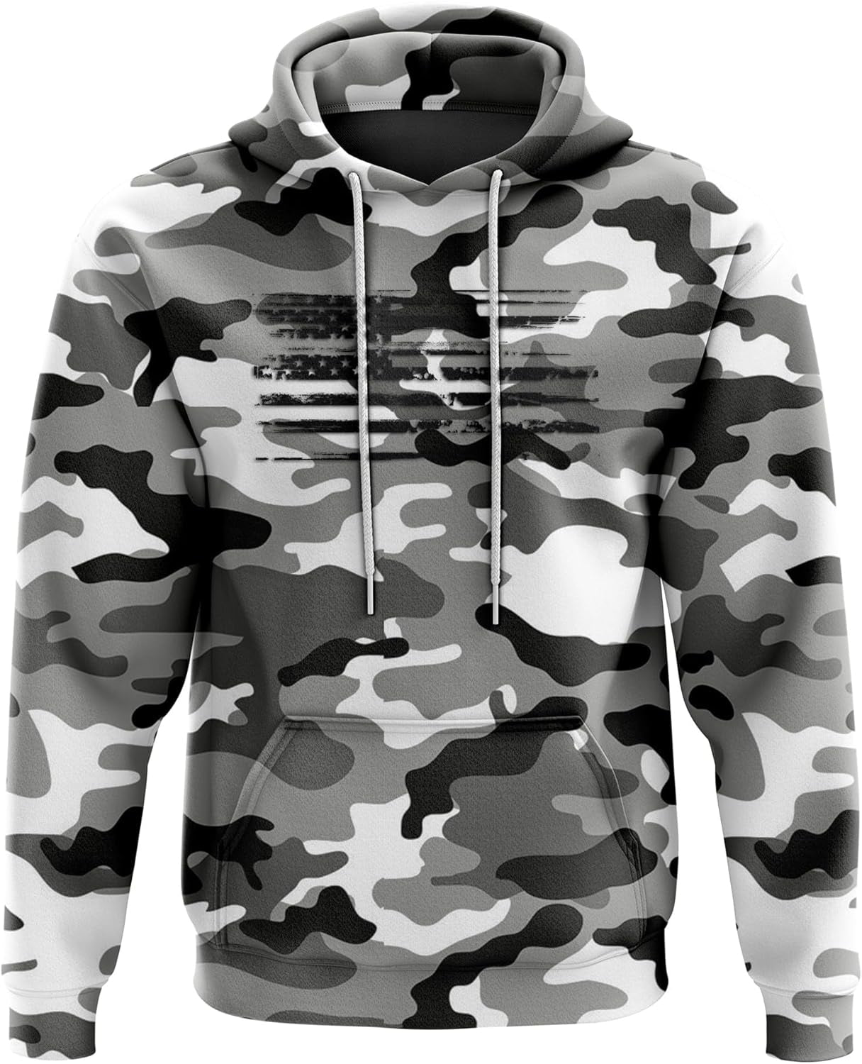 Patriotic Camo Flag Heavyweight Hoodies for Men and Women
