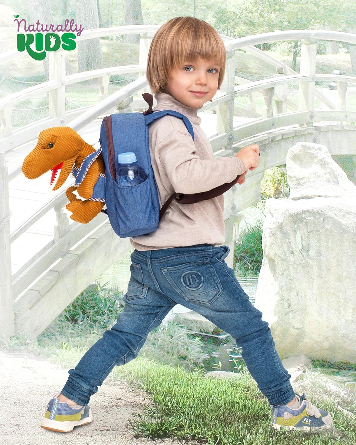 【Upgraded】 Toddler Backpack with Detachable Dinosaur Toy for Boys | Side & Inner Pockets, Reflective Logo | Dinosaur Backpack for Kids 3-5