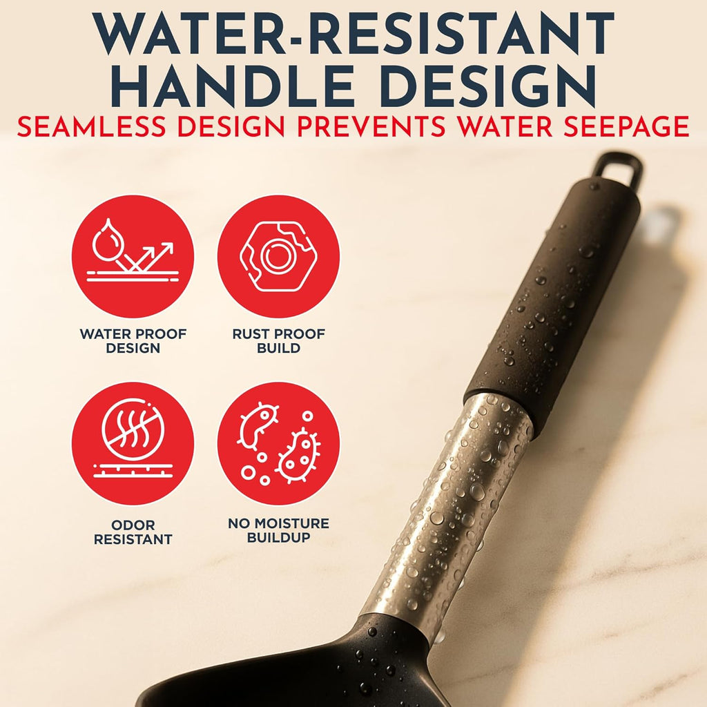 450°F Heat Resistant Silicone Kitchen Utensils Set - 34 Pieces Black Cooking Utensils-Set for Nonstick Cookware - Silicone Spatulas Set, Stainless Steel Handle & Other Kitchen Accessories