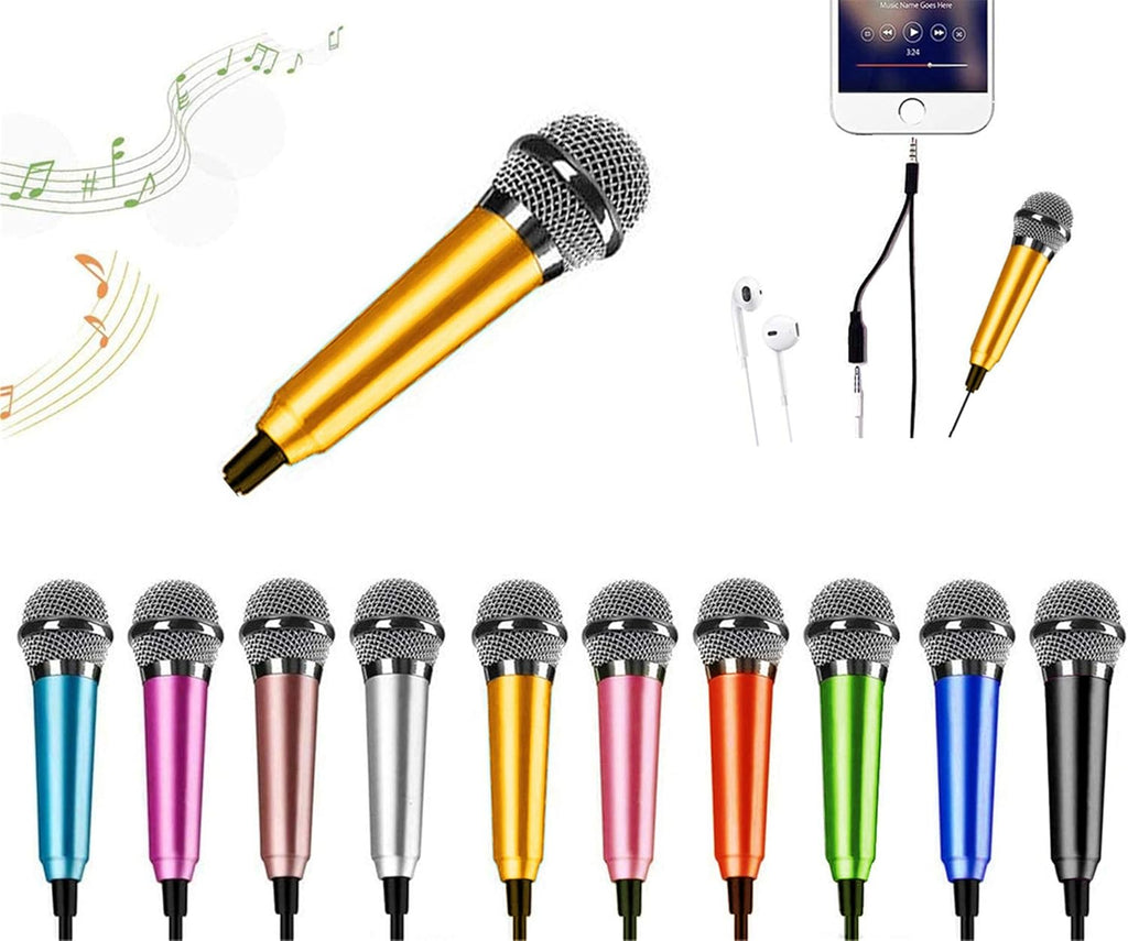 Mini Microphone - Portable Vocal Asmr Microphone for Voice Recording, Chatting and Singing on Iphone, Android, Laptop (Yellow)