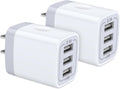 USB Wall Charger,  2Pack Wall Plug 3-Port USB Charging Station 3.1A Power Adapter Multi Port Quick Charger Block Cube for Iphone 17 16 15 14 13 12 11 Pro XS MAX 8 Ipad Samsung Galaxy S25 S24 S23
